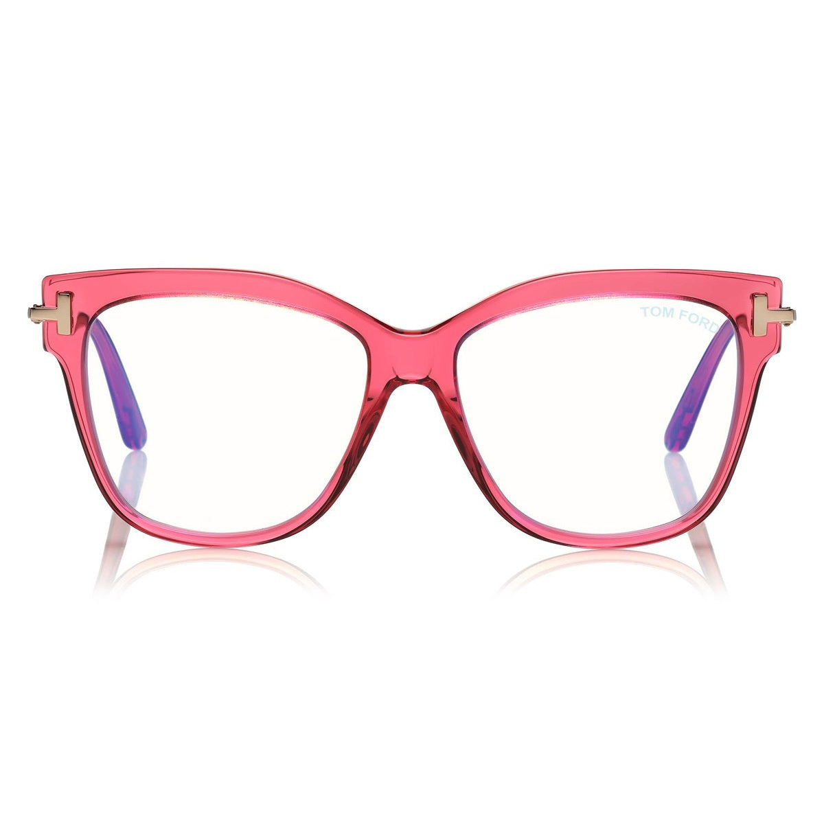 FT5704-B 066 Transparent Raspberry/Rose Gold/Blue Block Lenses 54mm