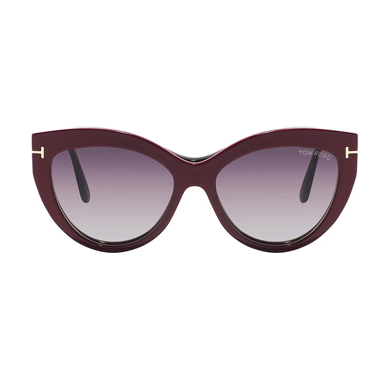 FT5772-B 001 Shiny Black/Transparent with Magnetic Clip-On Smoke To Pink Gradient 55mm
