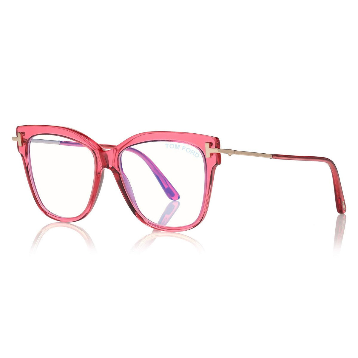 FT5704-B 066 Transparent Raspberry/Rose Gold/Blue Block Lenses 54mm